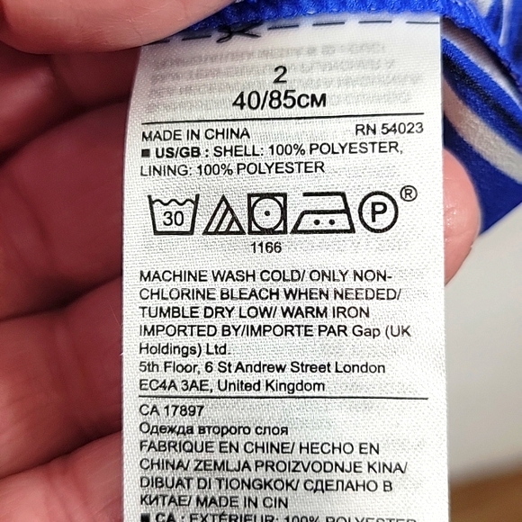 NWOT Banana Republic Blue Striped One Shoulder Midi Dress Size 2 - Picture 8 of 10